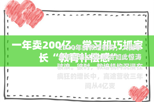 一年卖200亿，学习机巧抓家长“教育补偿感”