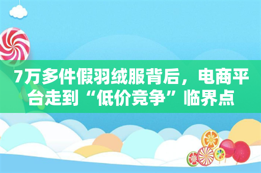 7万多件假羽绒服背后，电商平台走到“低价竞争”临界点