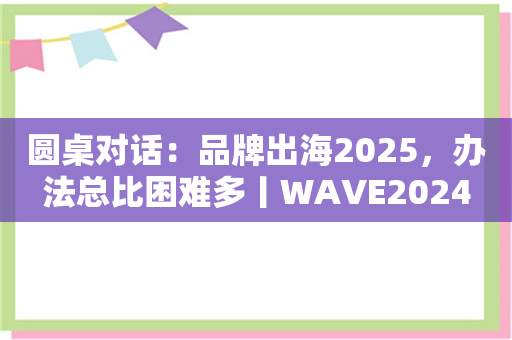 圆桌对话：品牌出海2025，办法总比困难多丨WAVE2024