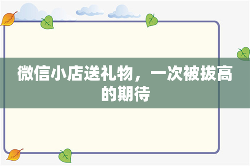 微信小店送礼物，一次被拔高的期待