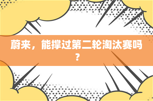 蔚来，能撑过第二轮淘汰赛吗？