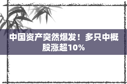 中国资产突然爆发！多只中概股涨超10%