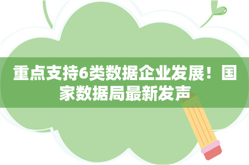 重点支持6类数据企业发展！国家数据局最新发声