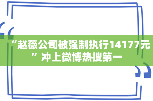 “赵薇公司被强制执行14177元”冲上微博热搜第一