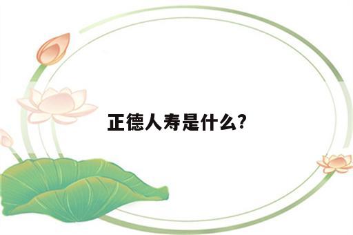 正德人寿是什么?