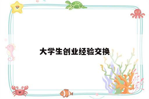 大学生创业经验交换