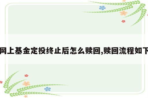 网上基金定投终止后怎么赎回,赎回流程如下