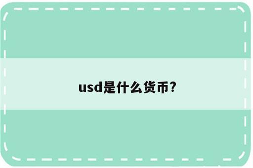 usd是什么货币?