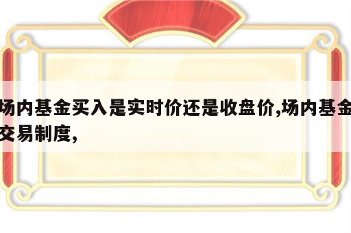 场内基金买入是实时价还是收盘价,场内基金交易制度,