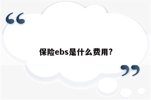 保险ebs是什么费用?