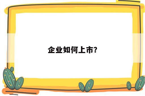 企业如何上市？