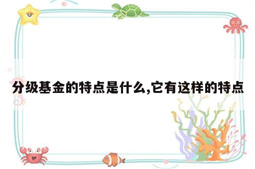 分级基金的特点是什么,它有这样的特点