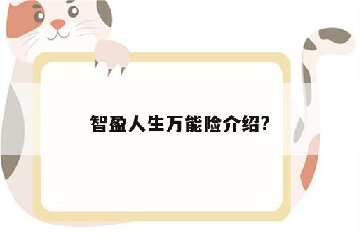 智盈人生万能险介绍?