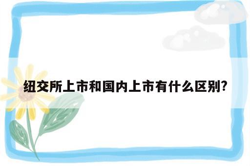 纽交所上市和国内上市有什么区别?