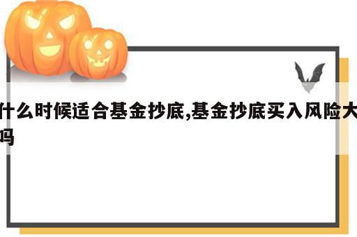 什么时候适合基金抄底,基金抄底买入风险大吗