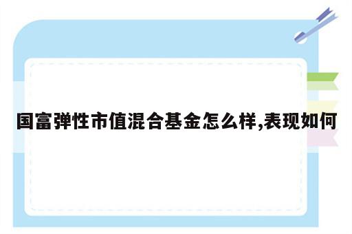 国富弹性市值混合基金怎么样,表现如何