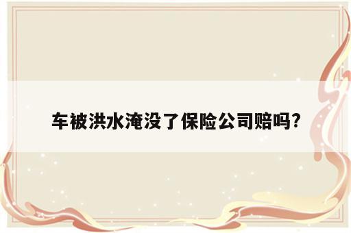 车被洪水淹没了保险公司赔吗?