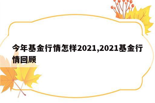 今年基金行情怎样2021,2021基金行情回顾