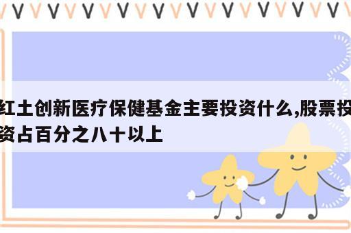 红土创新医疗保健基金主要投资什么,股票投资占百分之八十以上