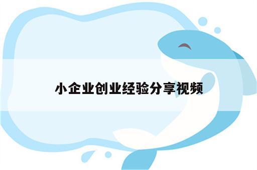 小企业创业经验分享视频