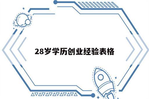 28岁学历创业经验表格