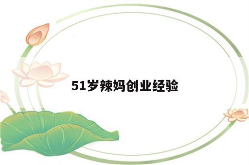 51岁辣妈创业经验