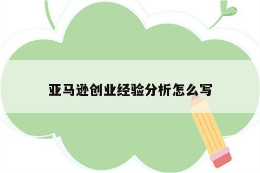 亚马逊创业经验分析怎么写